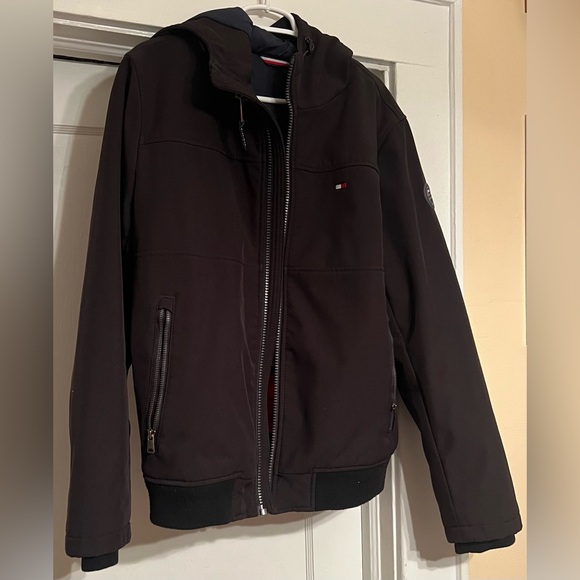 Tommy Hilfiger Other - Tommy Hilfiger Zip Windbreak Puffer Hoodie Bomber Jacket Black L